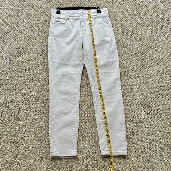 Ann Taylor Size 6 High Waist Skinny Three Button Beige Cream Jeans 29 Inseam - Picture 6 of 7